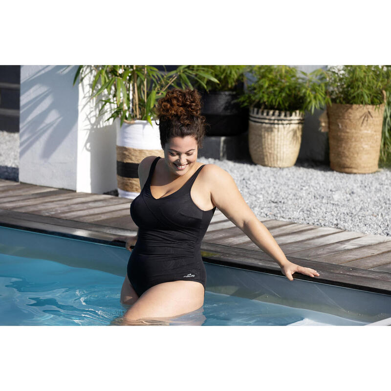 Bañador Mujer aquagym moldeador negro. Disponible en talla grande