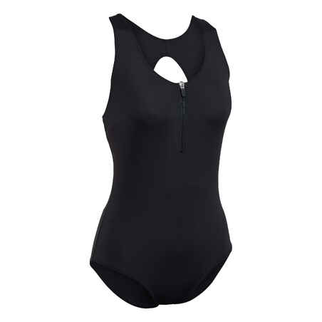 Women's One-Piece Aquafitness Aquabiking Swimsuit Lio - Black