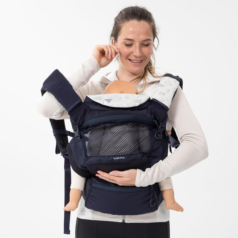 Porte-bébé physiologique de 9 mois à 15kg - MH500 bleu marine