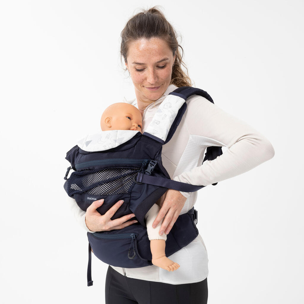 Babytrage physiologisch ab 9 Monate bis 15 kg Bergwandern - MH500 marineblau