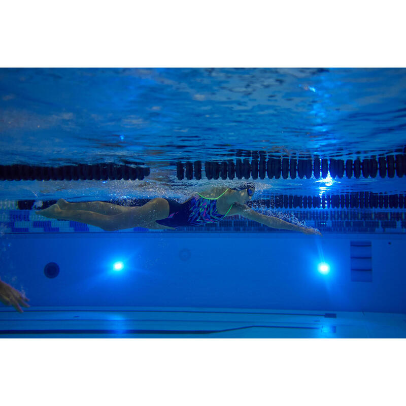 Chloorbestendig sportbadpak voor zwemmen meisjes Lexa Kali blauw