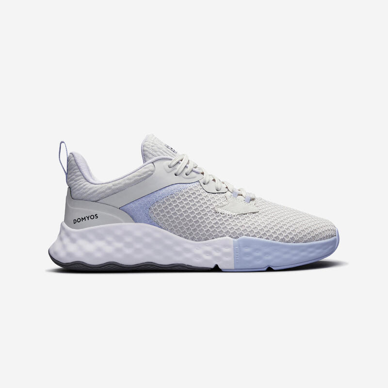 Zapatillas fitness 520 Mujer Domyos blanco y azules