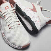 Zapatillas fitness 520 Mujer Domyos blanco y rosa