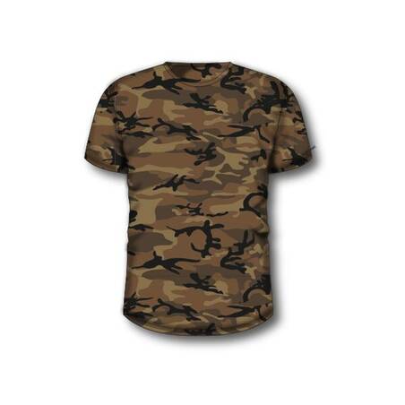 100 Short-Sleeve Hunting T-Shirt - Camouflage Woodland Green