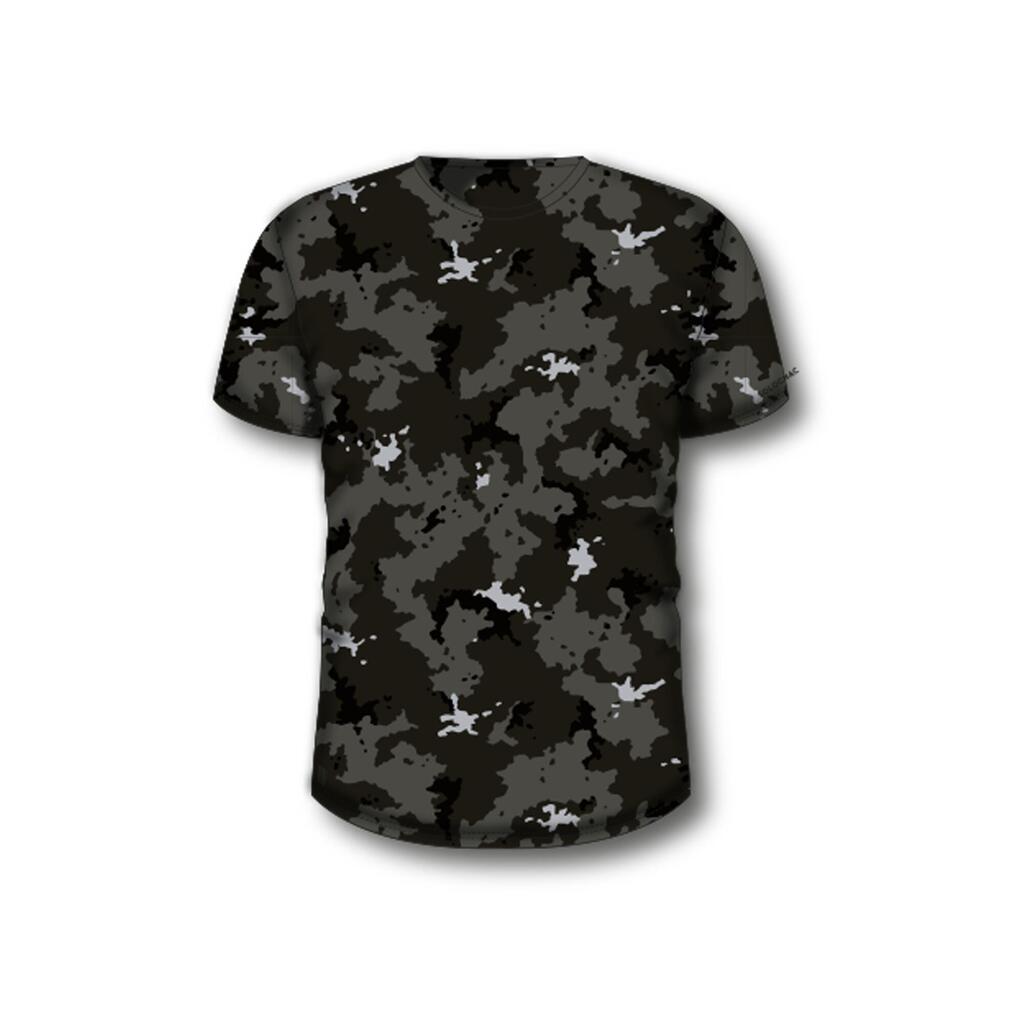 Poľovnícke tričko s krátkym rukávom 100 s maskovacím motívom WL V1 sivé
