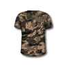 Poľovnícke tričko s krátkym rukávom 100 s maskovacím motívom lesa V1 hnedé