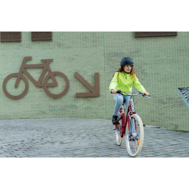 Fahrrad Regenjacke 100 Kinder neongelb