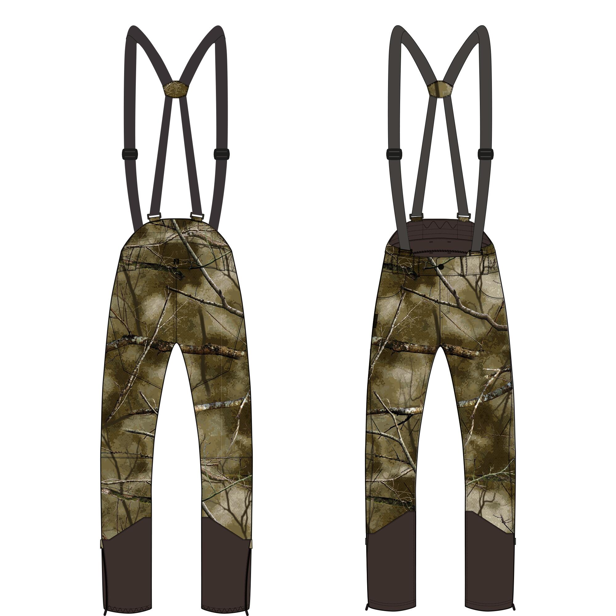 Warm & Waterproof Trousers with Straps - 100 Treemetic - SOLOGNAC