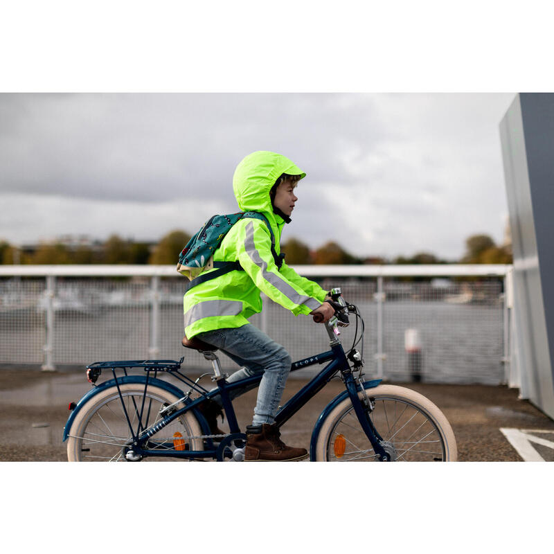 Fahrrad Regenjacke 500 Kinder neongelb