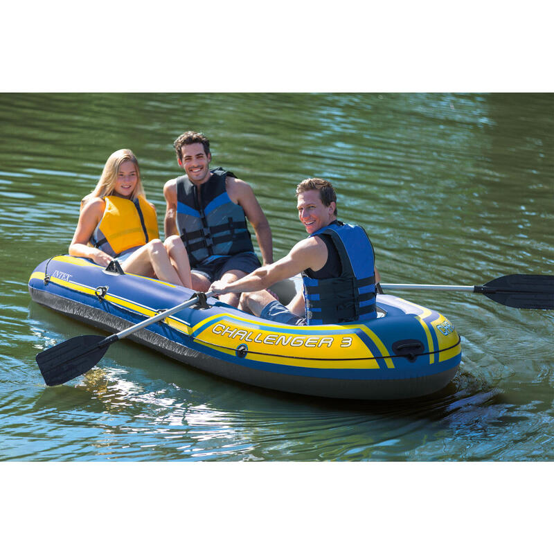 PACK BATEAU GONFLABLE INTEX CHALLENGER 3 - BLEU/JAUNE