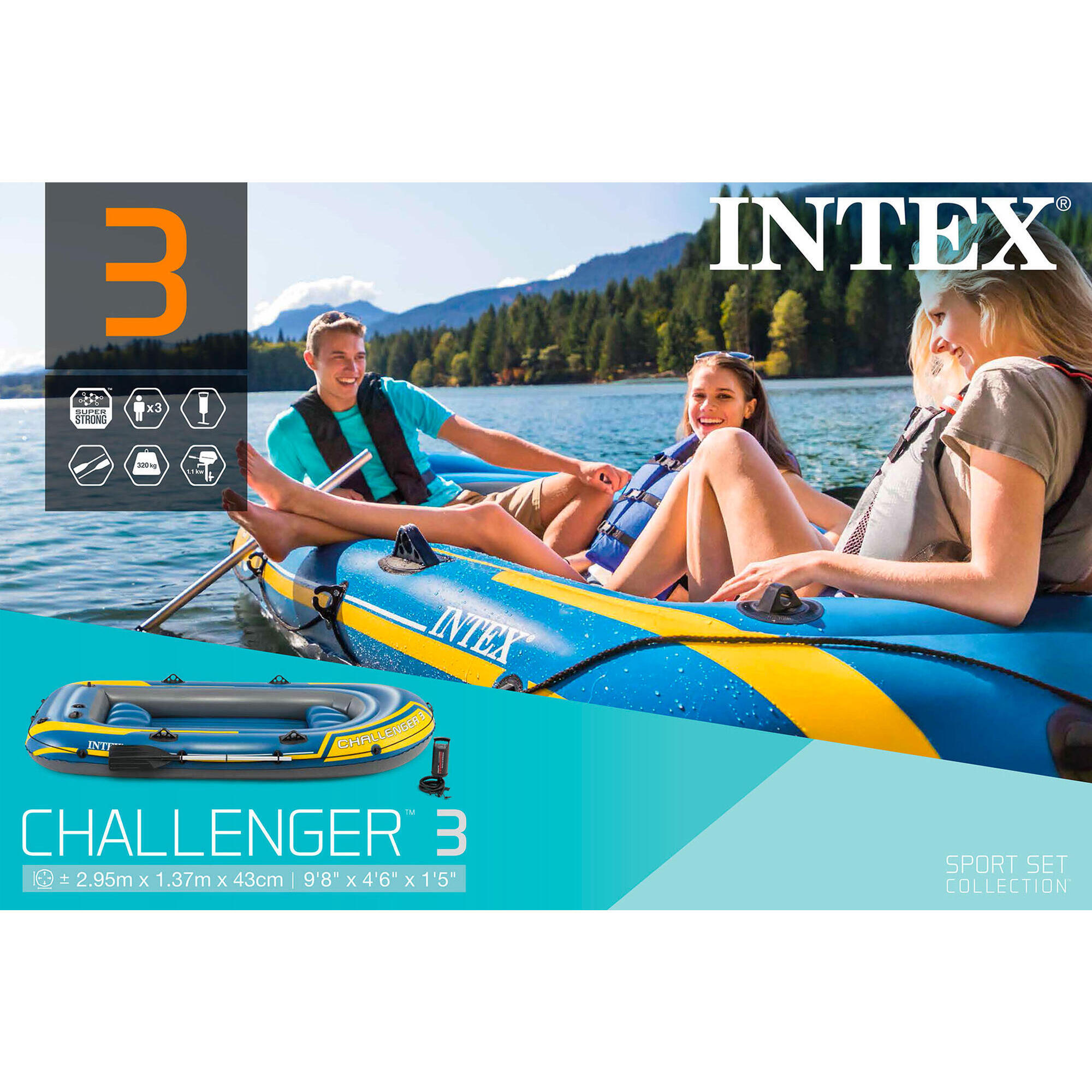 INTEX PACK GOMMONE CHALLENGER 3 - BLU/GIALLO