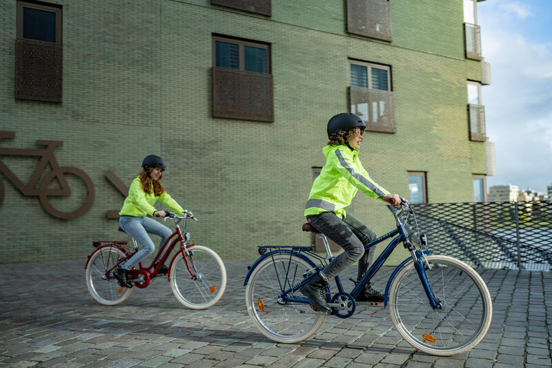 Giacca impermeabile ciclismo bambino 500 gialla