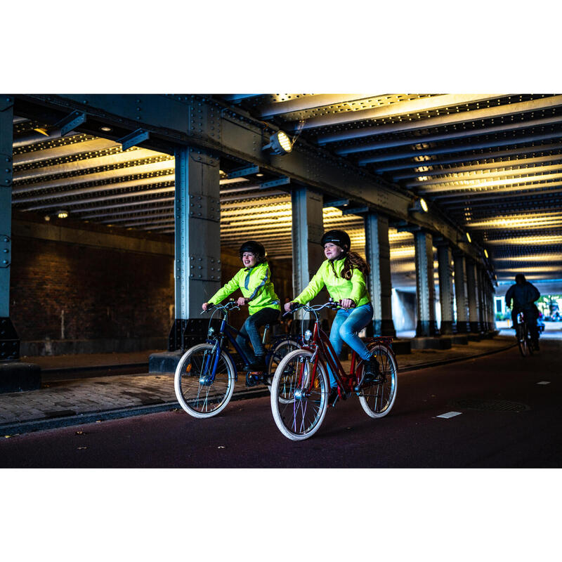 Fahrrad Regenjacke 100 Kinder neongelb