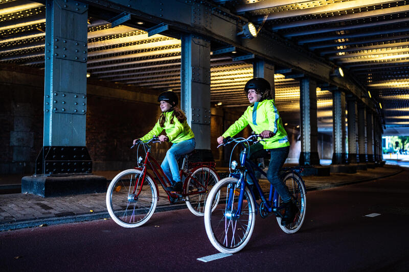 CASACO IMPERMEÁVEL DE BICICLETA CRIANÇA 500 AMARELO ALTA VISIBILIDADE