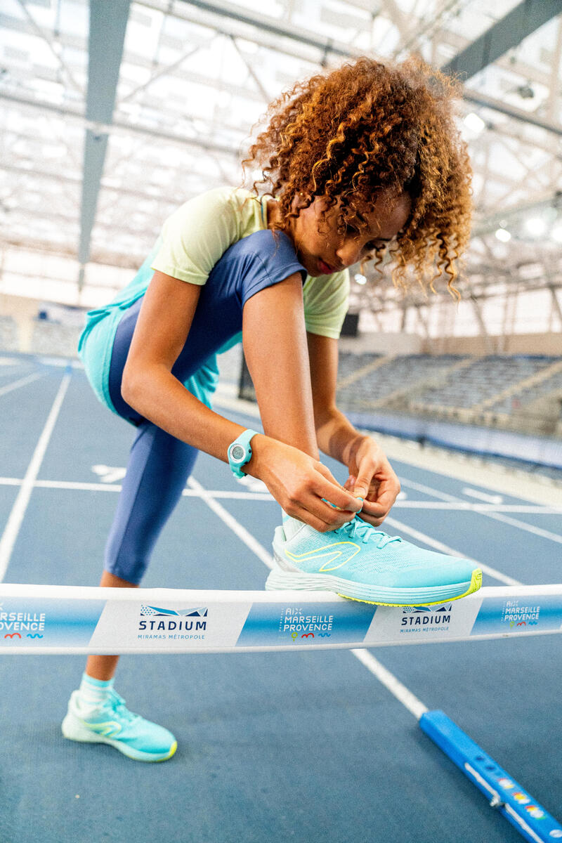 Chaussures de running Enfant - Kiprun fast turquoises