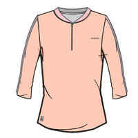Tennis T-Shirt Damen Dry 900 3/4 beige/rosé