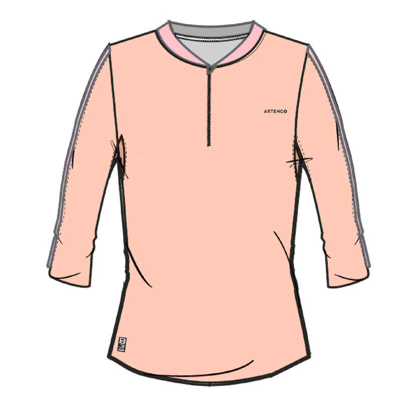 Tennis T-Shirt Damen Dry 900 3/4 beige/rosé Tennis T-Shirt Damen Dry 900 3/4 beige/rosé