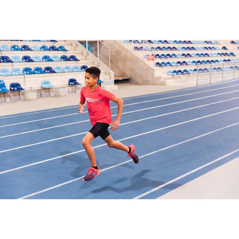 Tee-Shirt enfant de running et d'athlétisme AT 300 Kiprun Track rouge