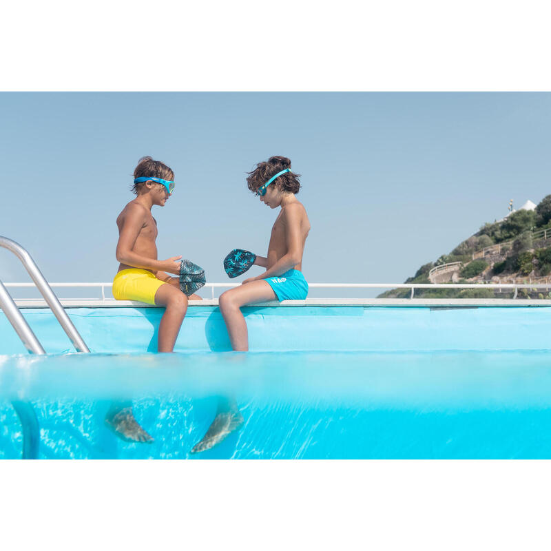 Badehose Schwimmshorts 100 Basic Kinder blau