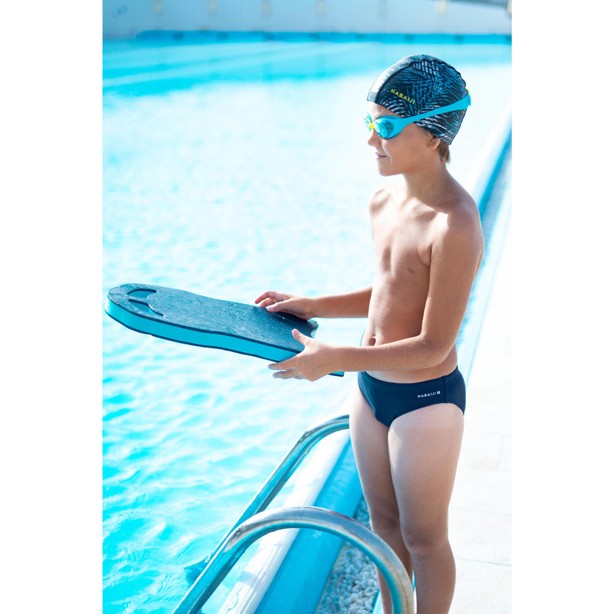 Maillot De Bain Natation Garcon Slip 100 Basic Bleu Marine NABAIJI Decathlon