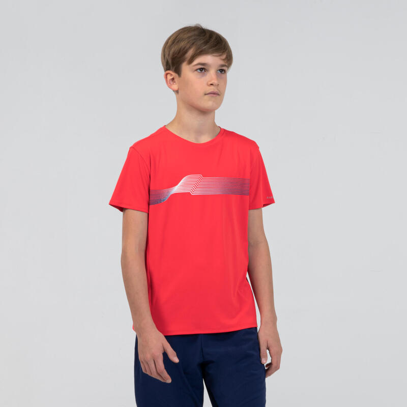 Tee-Shirt enfant de running et d'athlétisme AT 300 Kiprun Track rouge