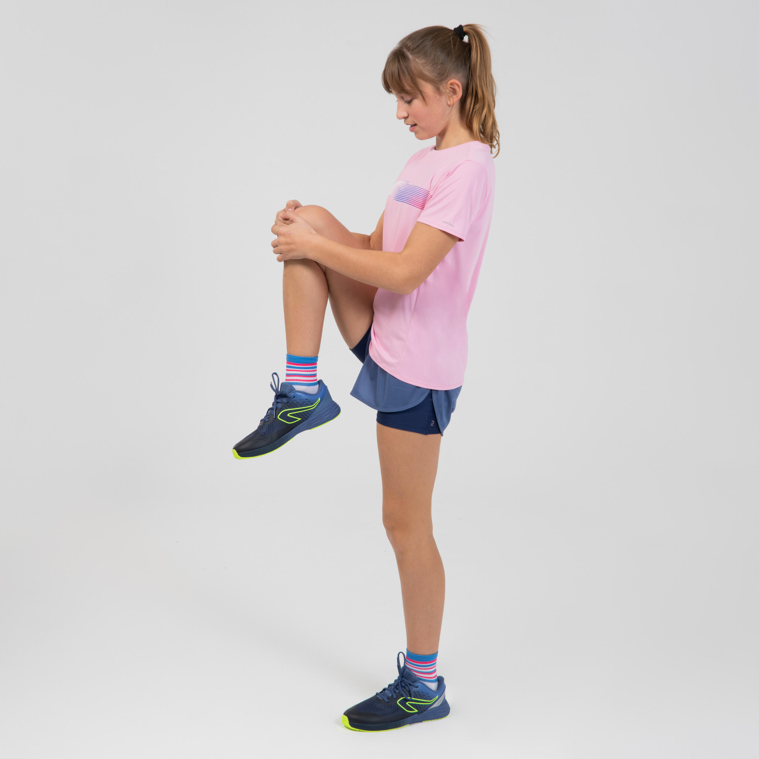 AT 300 Kiprun Track kid's running and athletics T-shirt pink 7/9