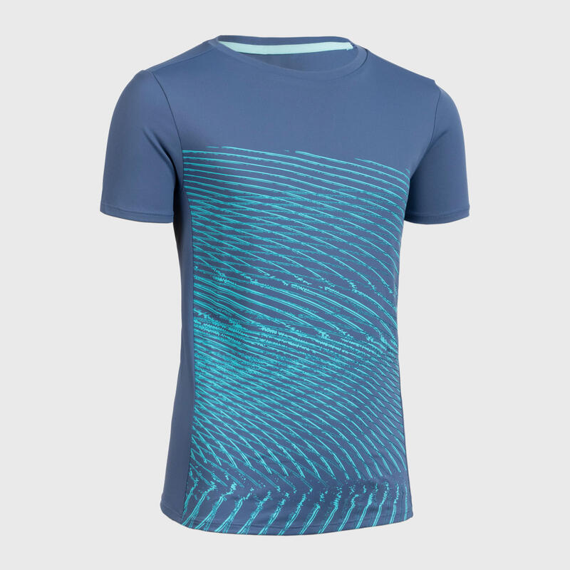 T-shirt voor hardlopen en atletiek kinderen AT 300 blauw