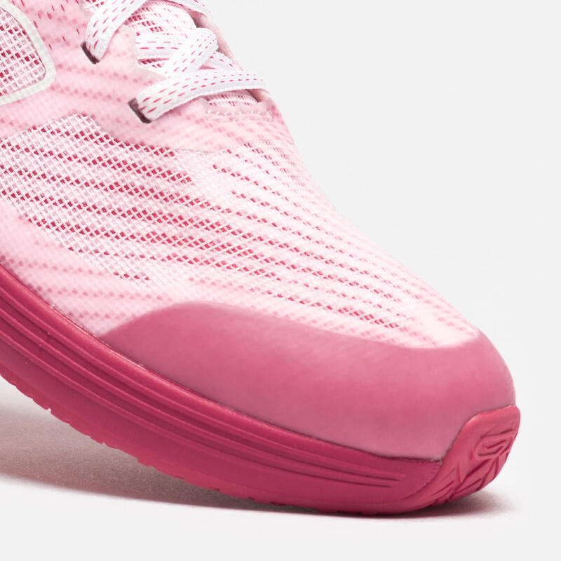 Chaussures de running Enfant - Kiprun fast roses et blanches