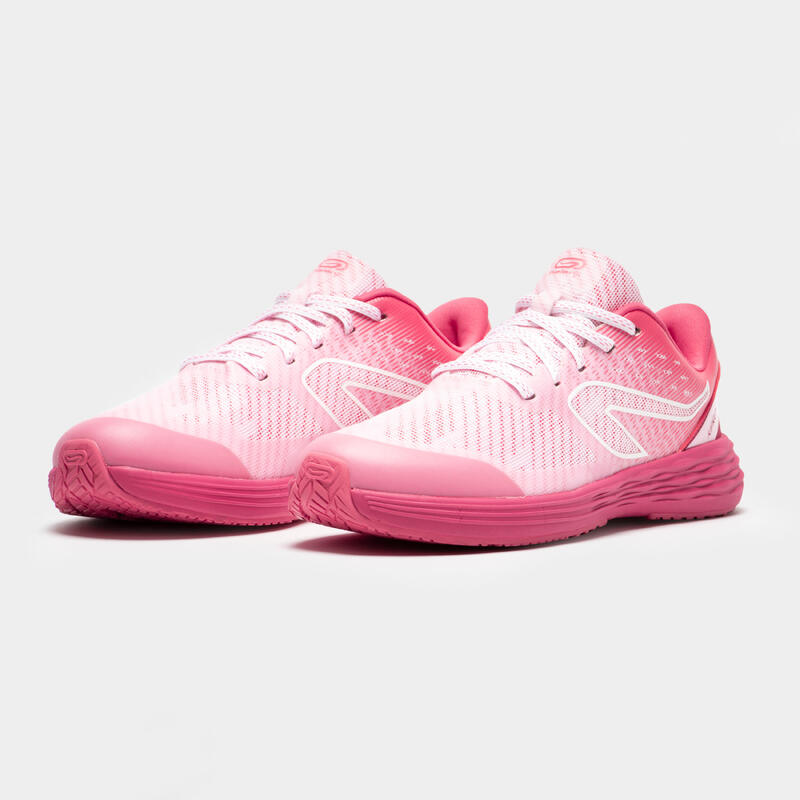 Chaussures de running Enfant - Kiprun fast roses et blanches