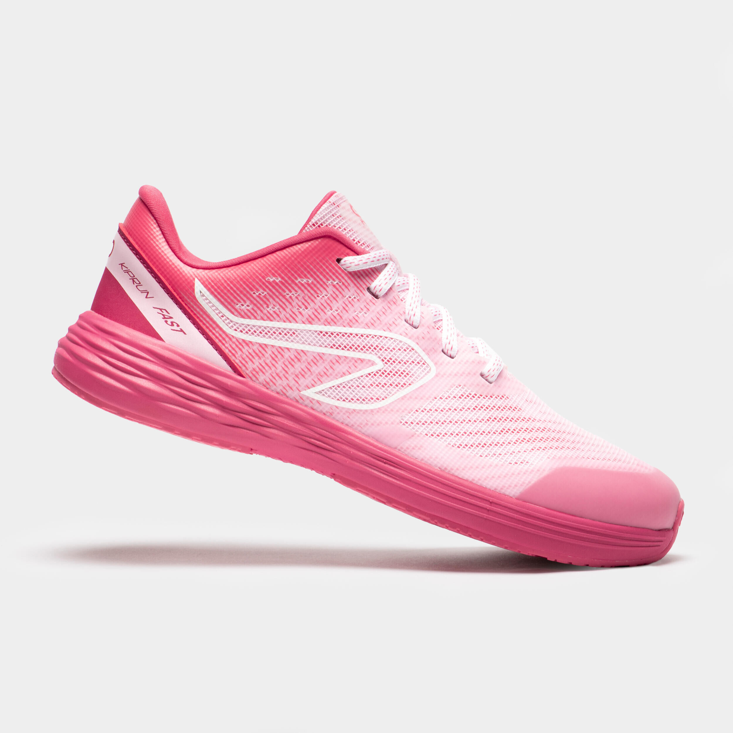 KIPRUN Kids' running shoes -  Kiprun fast pink and white