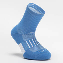 KIPRUN 500 MID kids' comfort running socks 2-pack - blue and white