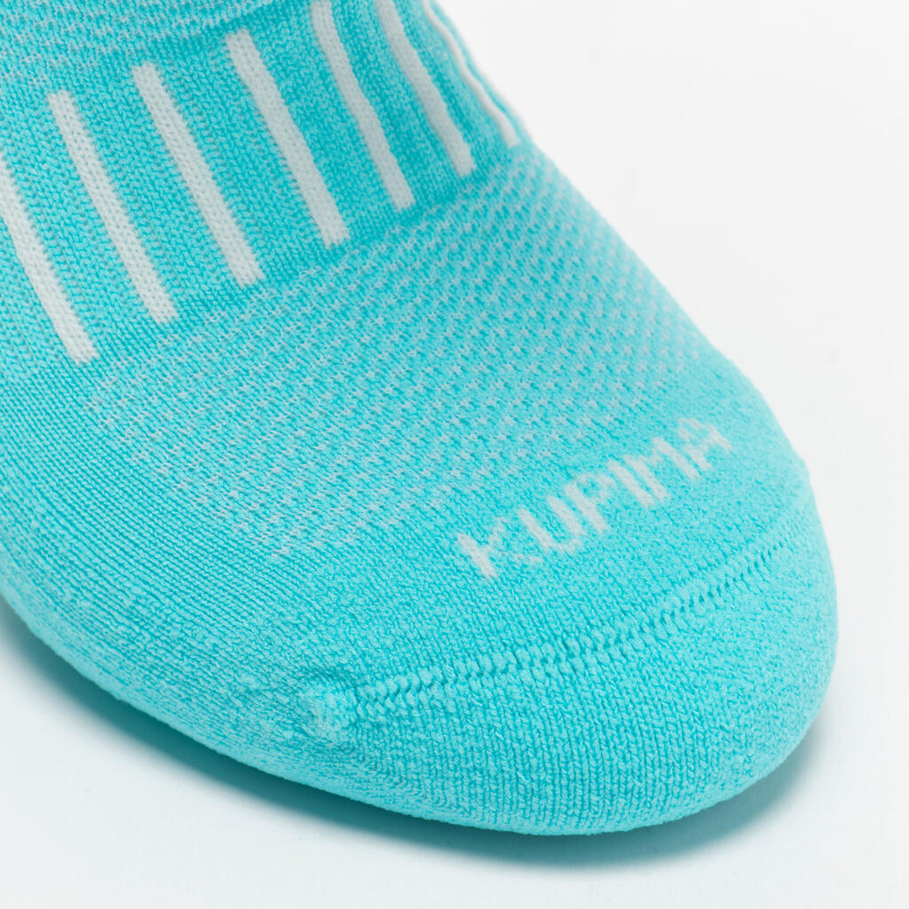 Laufsocken Mid Kinder 2er Pack - 500 Comfort blau/grün gestreift 