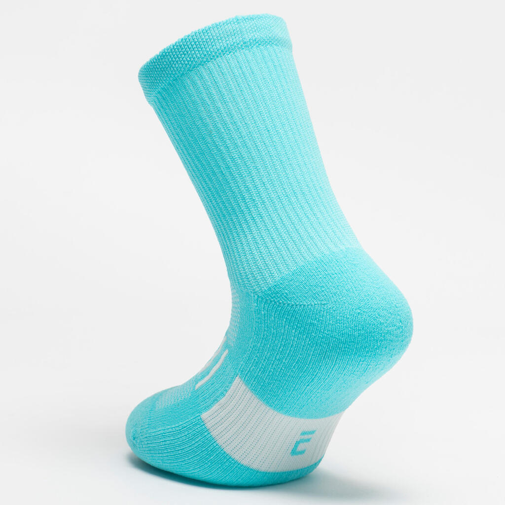 Laufsocken Mid Kinder 2er Pack - 500 Comfort blau/grün gestreift 