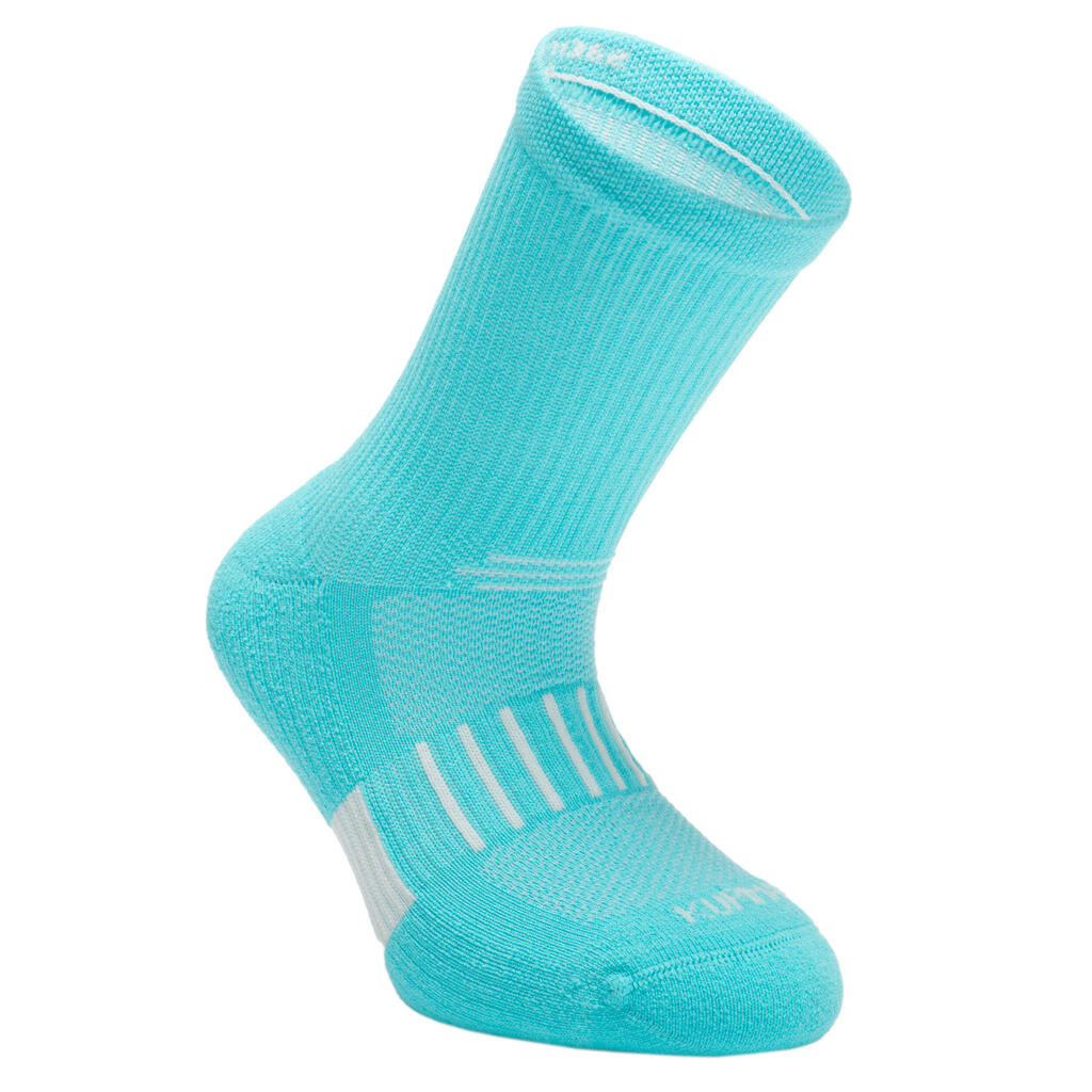 Laufsocken Mid Kinder 2er Pack - 500 Comfort blau/grün gestreift 