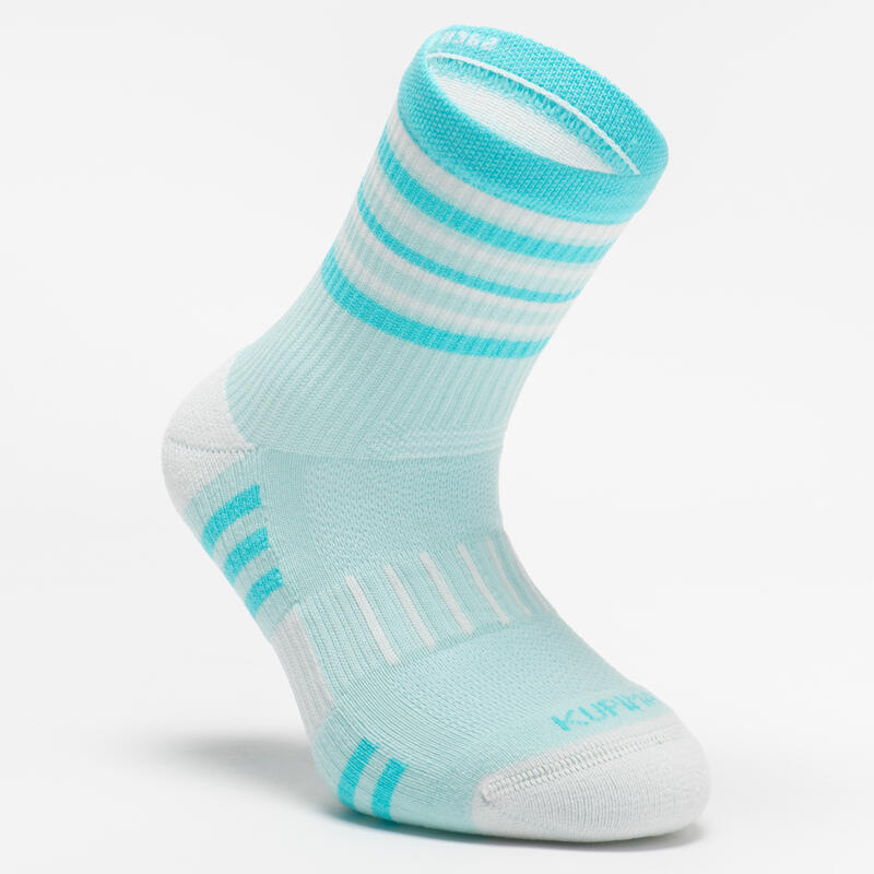 Çocuk Spor Çorabı - 2 Çift - Turkuvaz Çizgili - AT 500 