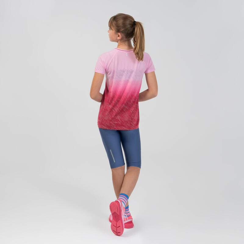 Gyerek póló futáshoz és atlétikára KIPRUN care, rózsaszín