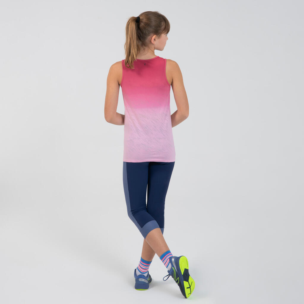 Kiprun Care girl's running and athletics tank pink