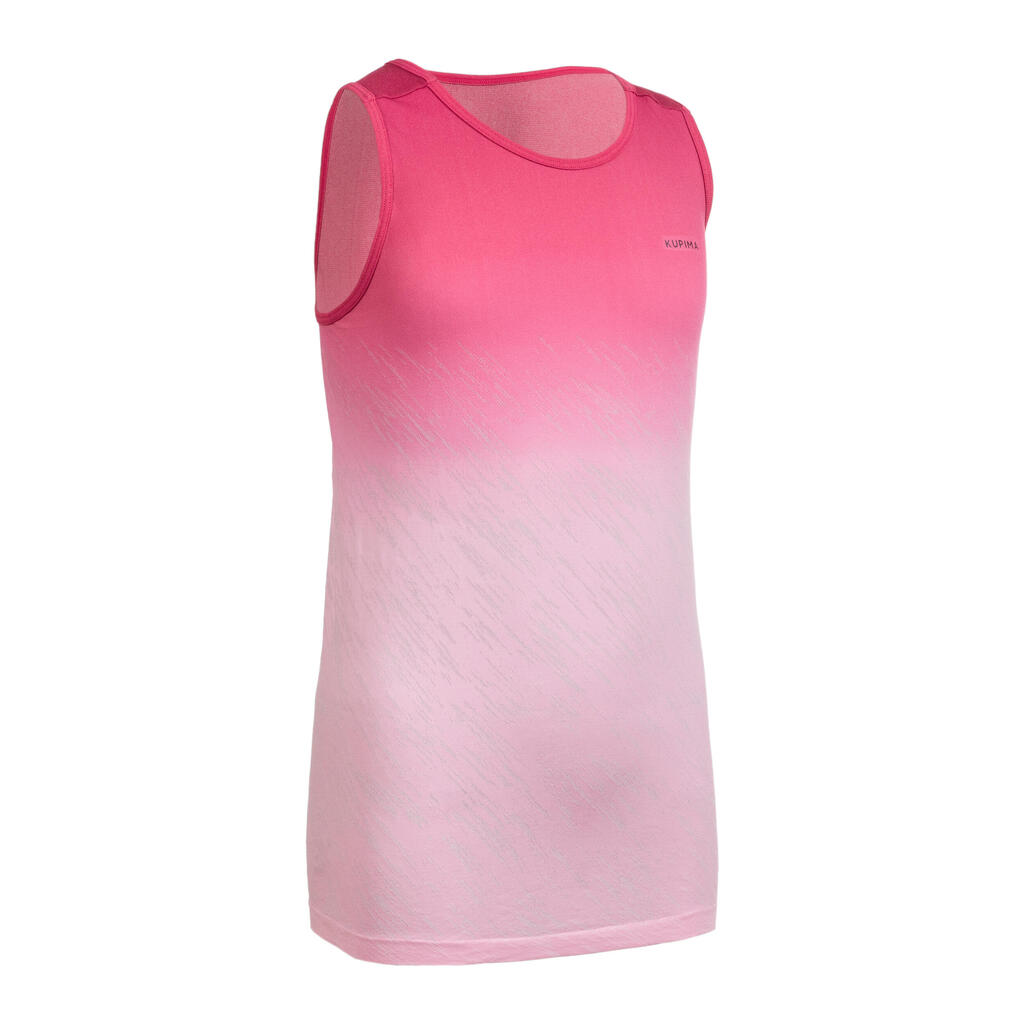 Kiprun Care girl's running and athletics tank pink