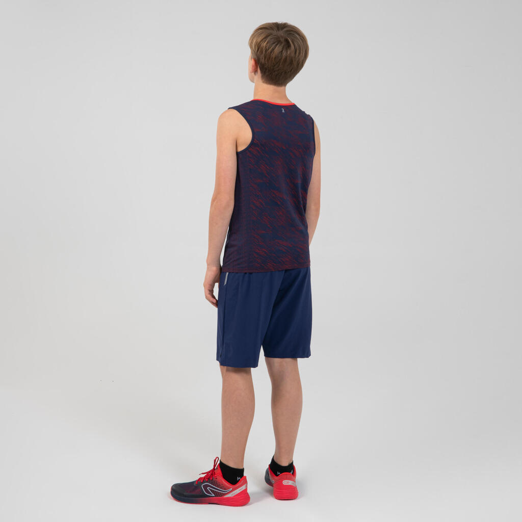 Kiprun Care Kids' Running and Athletics Breathable Tabk Top - Blue/Red