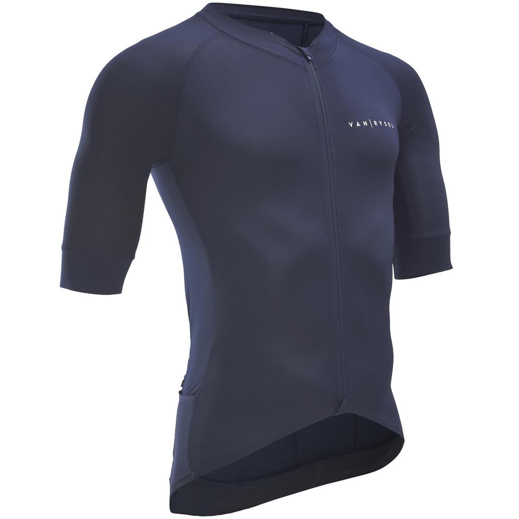 Radtrikot kurzarm Rennrad Sommer Endurance Racer Herren dunkelblau 