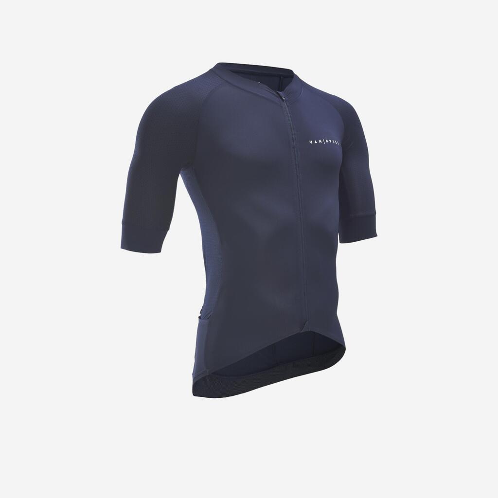 Men's short-sleeved road cycling summer jersey endurace racer - navy blue