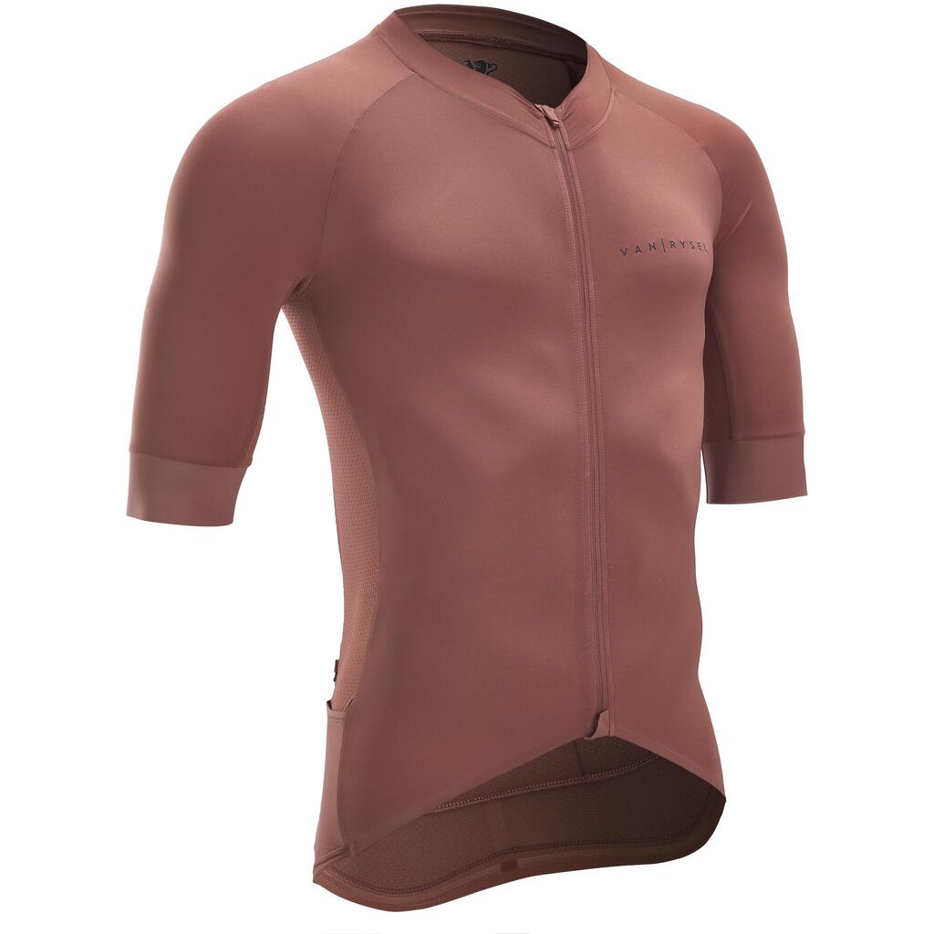 Men's short-sleeved road cycling summer jersey endurance racer - terracotta