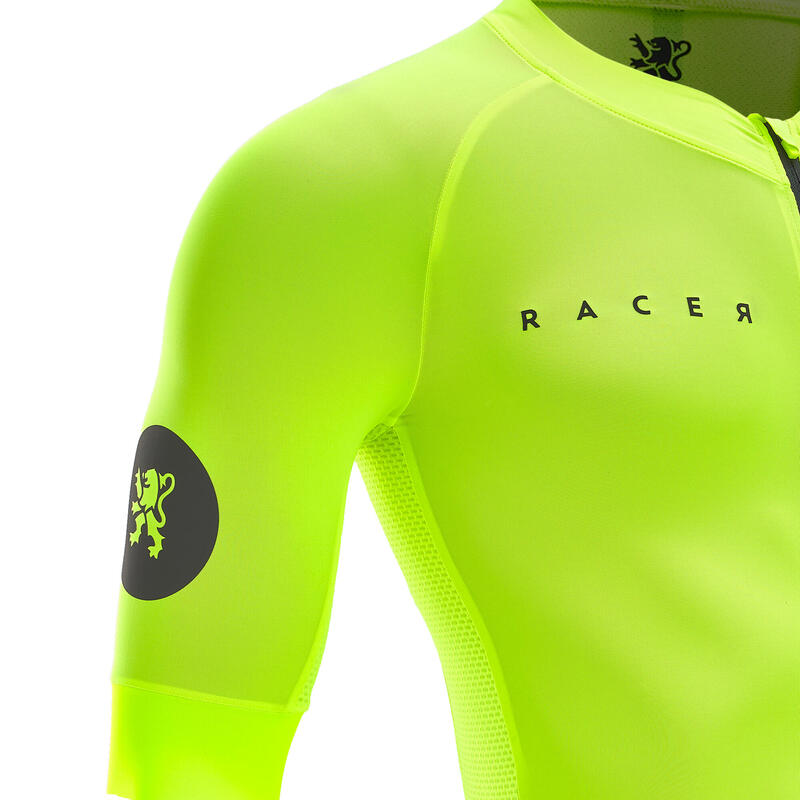 Maglia manica corta ciclismo uomo Van Rysel RACER TEAM gialla