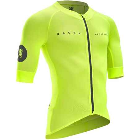 Jersey ciclismo de ruta racer hombre van rysel - amarillo brillante