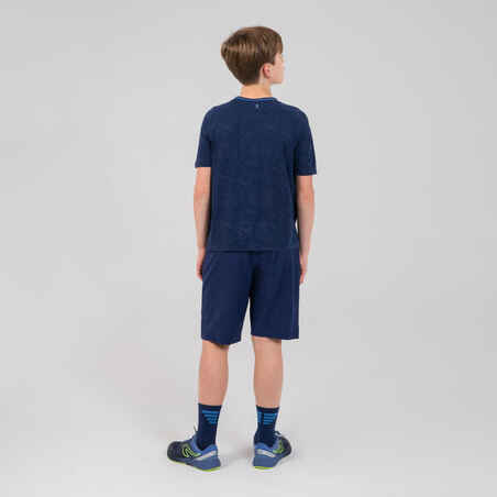 KIPRUN Care Kids' running and athletics short-sleeved T-shirt Blue