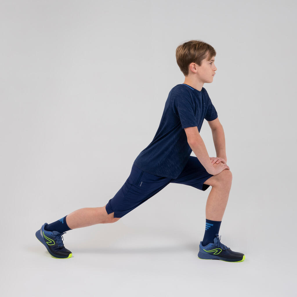 Care Kids' running and athletics short-sleeved T-shirt Blue