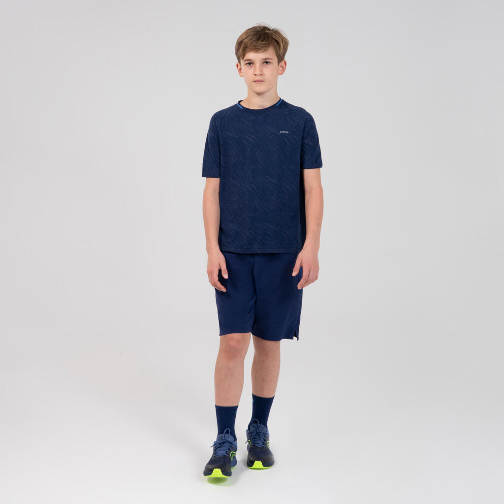 Care Kids' running and athletics short-sleeved T-shirt Blue