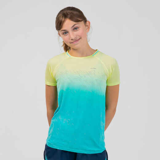 
      KIPRUN Care Girls' running and athletics T-shirt short-sleeved aqua
  