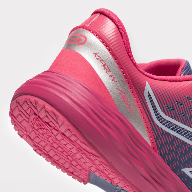 Scarpe running bambino KIPRUN FAST rosa-azzurro