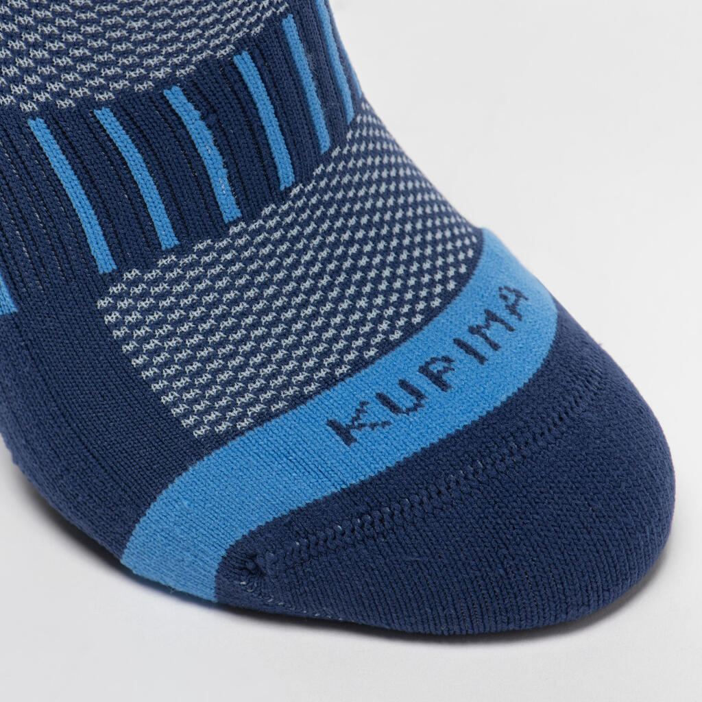 Vaikiškos ilgos bėgimo kojinės „AT 500 Comfort“, 2 poros, tamsiai mėlynos ir mėlynos